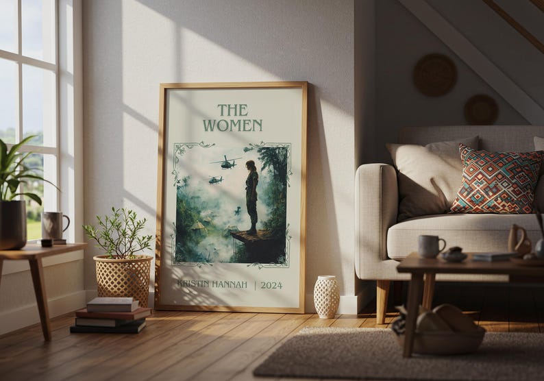 The Women by Kristin Hannah Minimalist Print, Historical Fiction Book Wall Art, Bookish Gift, Reading Nook Poster image 7