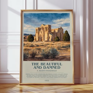 The Beautiful and Damned by F. Scott Fitzgerald Modern Book Print Poster, Literary Fiction Literary Art, Reader Gift, Bookshelf Decor