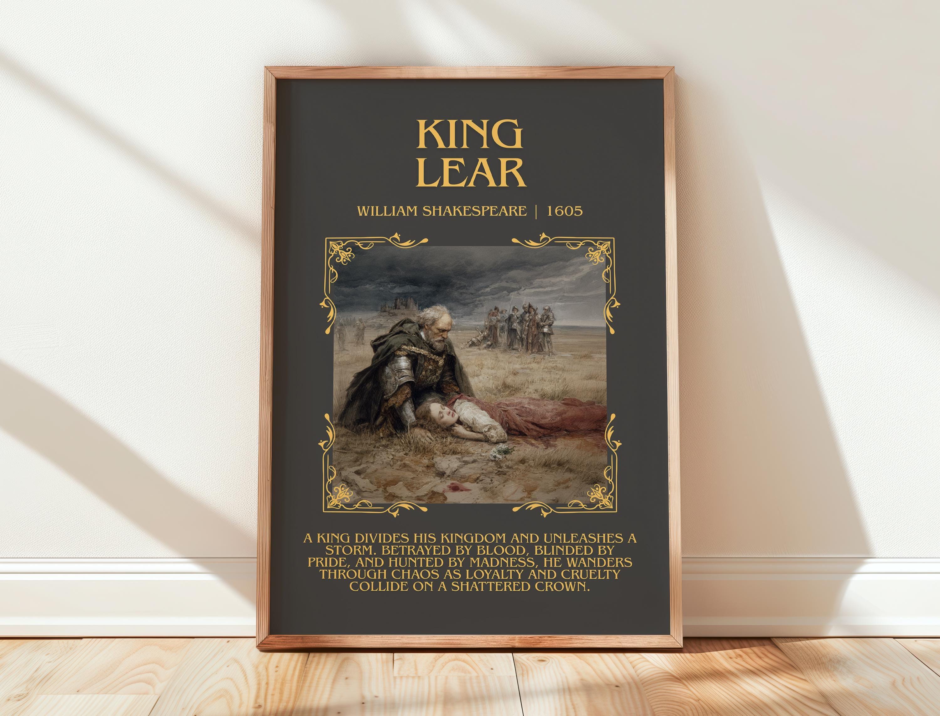 King Lear by William Shakespeare Book Poster, Classic Literature Literary Wall Art, Bookish Gift, Reading Nook Print - Etsy New Zealand