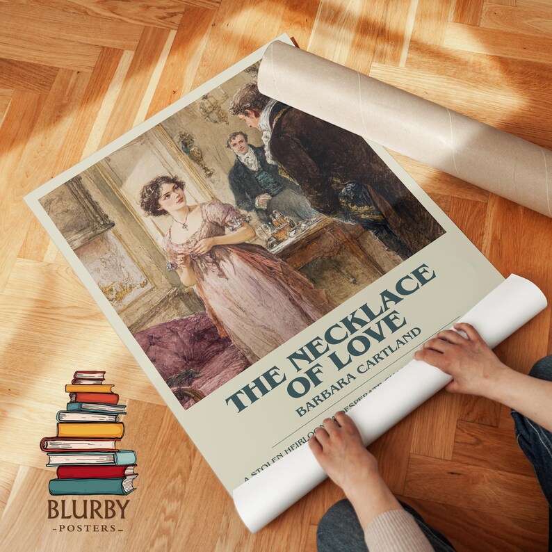 The Necklace Of Love by Barbara Cartland | Book Poster | Literary Art Gift For Book Lover | Novel Inspired Wall Art | Free Delivery image 9
