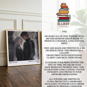 Stampa quadrata del libro "Iron Flame" di Rebecca Yarros, opera d'arte fantasy da parete, regalo per lettori, poster per angolo lettura. immagine 9