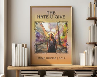 The Hate U Give by Angie Thomas Minimalist Print, Young Adult Book Wall Art, Bookish Gift, Reading Nook Poster