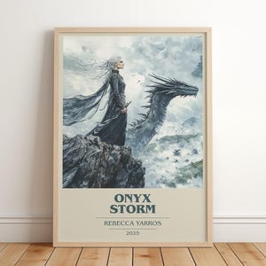 Onyx Storm by Rebecca Yarros Modern Minimalist Poster, Fantasy Book Art, Bookish Gift, Reading Nook Print image 1
