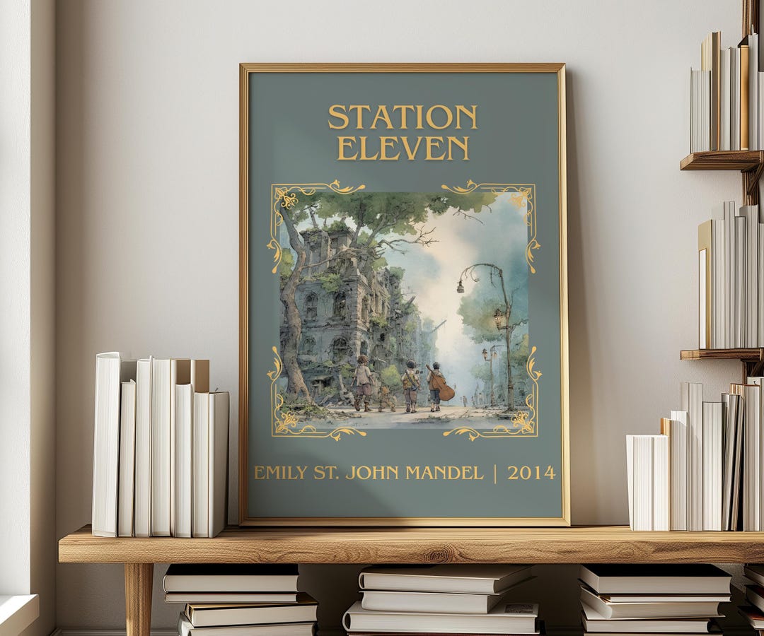 Mandel Rework Sation Station Eleven by Emily St John Mandel Minimalist Print, Dystopian Book ...