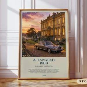 A Tangled Web by Barbara Cartland Modern Book Print Poster, Romance Literary Art, Reader Gift, Bookshelf Decor