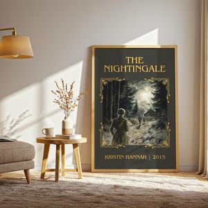 The Nightingale by Kristin Hannah Minimalist Print, Historical Fiction Book Wall Art, Bookish Gift, Reading Nook Poster image 2