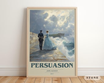 Persuasion by Jane Austen Modern Minimalist Poster, Classic Literature Book Art, Bookish Gift, Reading Nook Print