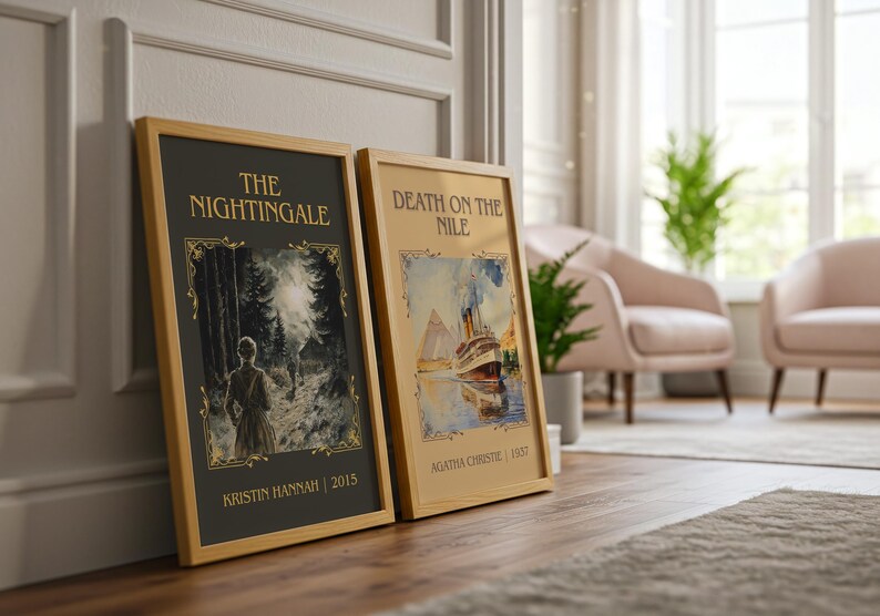 The Nightingale by Kristin Hannah Minimalist Print, Historical Fiction Book Wall Art, Bookish Gift, Reading Nook Poster image 4