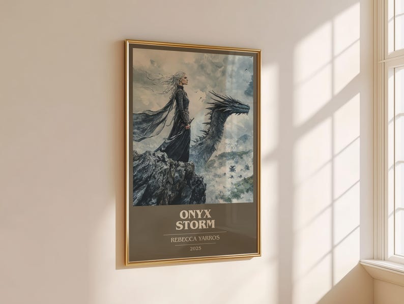 Onyx Storm by Rebecca Yarros Modern Minimalist Poster, Fantasy Book Art, Bookish Gift, Reading Nook Print image 4