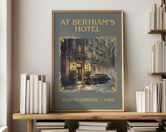 At Bertram's Hotel von Agatha Christie Minimalistischer Druck, Mystery Book Wandkunst, Geschenk für Bücherwürmer, Leseecke Poster