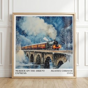 Murder On The Orient Express by Agatha Christie | Book Poster | Literary Art Gift For Book Lover | Novel Inspired Wall Art | Free Delivery