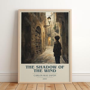 The Shadow Of The Wind by Carlos Ruiz Zafon | Book Poster | Literary Art Gift For Book Lover | Novel Inspired Wall Art | Free Delivery