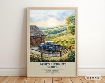 James Herriot Series by James Herriot Modern Minimalist Poster, Memoir Book Art, Bookish Gift, Reading Nook Print