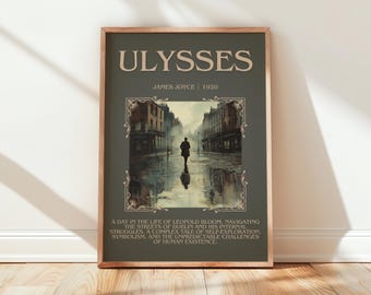 Ulysses by James Joyce Book Poster, Classic Literature Literary Wall Art, Bookish Gift, Reading Nook Print