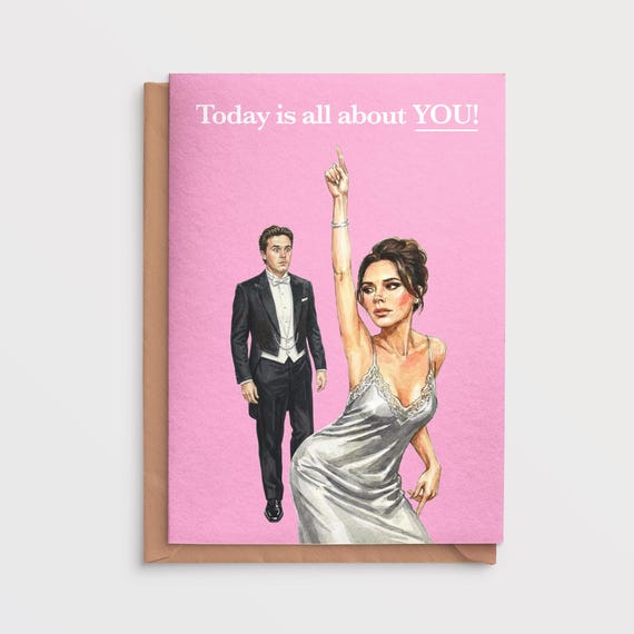 Victoria & Brooklyn Beckham Greeting Card | Today is all about YOU! |  Funny Birthday Card