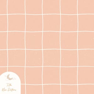 Minimalist Beige Grid Digital Paper - Neutral Gingham Pattern - Aesthetic Seamless Background - Subtle Textured Checkered Design
