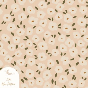 Rustic Floral Pattern - Neutral Beige and Yellow Seamless Design for Fabric - Wildflower - Meadow - Spring Garden - Kids Pattern