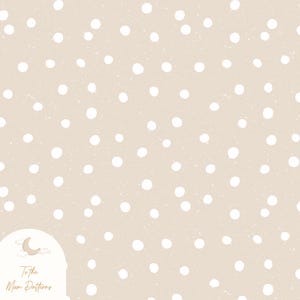 Motivo a pois minimalista senza soluzione di continuità – Sfondo digitale beige e bianco morbido per artigianato, tessuto e carta da regalo