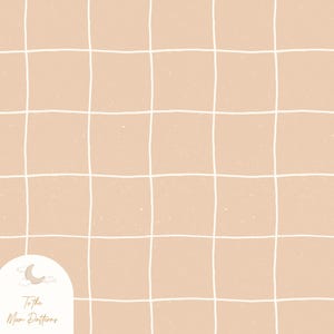 Minimalist Beige Grid Digital Paper - Neutral Gingham Pattern - Aesthetic Seamless Background - Subtle Textured Checkered Design