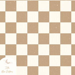 Classic Beige and White Checkered Seamless Pattern - Perfect for Fabric, Home Decor, and DIY Crafts - Elegant Beige and White Checkered