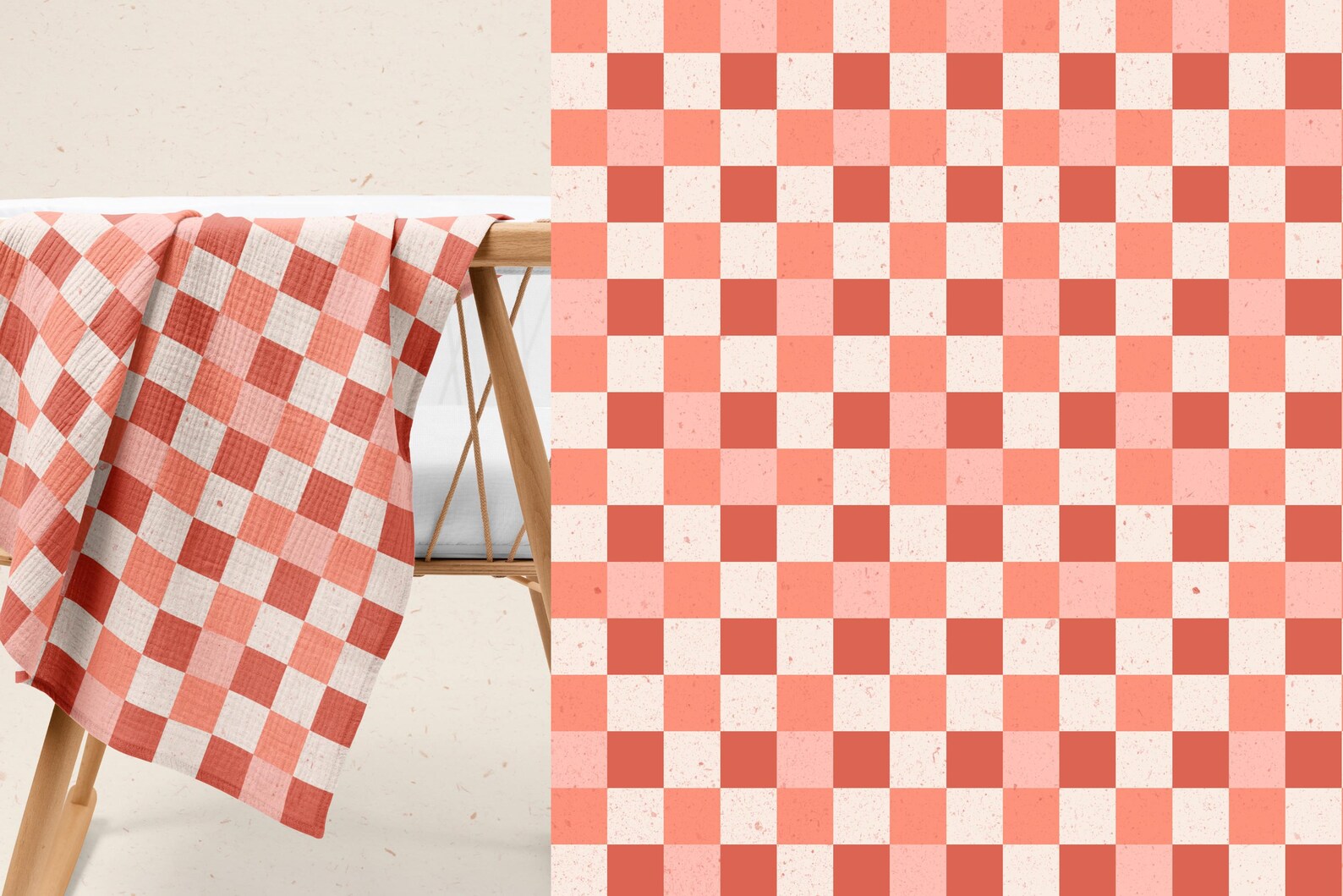 Rustic Red and Pink Checkerboard Pattern Digital Paper - Vintage ...