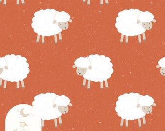Adorable Sheep Seamless Pattern - Rustic Farmhouse Animal Design for Fabric, Wallpaper, and Baby Nursery Crafts - Seamless Fabric Design