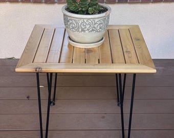 Handmade Wood Patio End Table