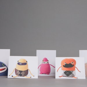 cartes photo de monstre coloré mignons enfants décor d’art set de 5 ou individuel