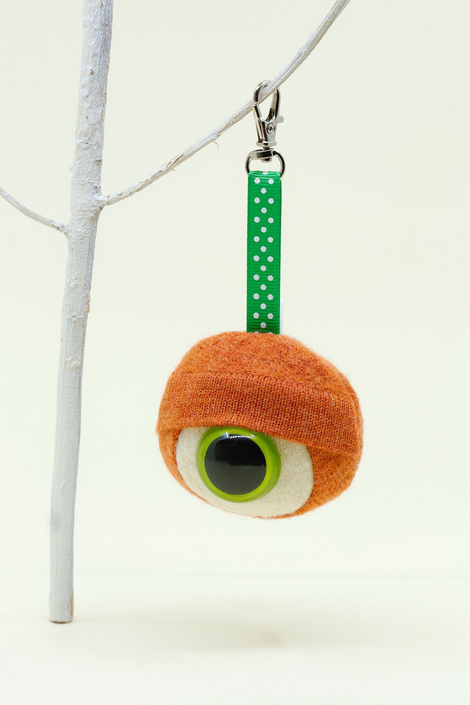 Monster Eyeball Keychain Upcycled Plush Repurposed Sweaters | Etsy