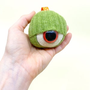 Monster Eyeball Keychain Upcycled Plush Repurposed Sweaters - Etsy