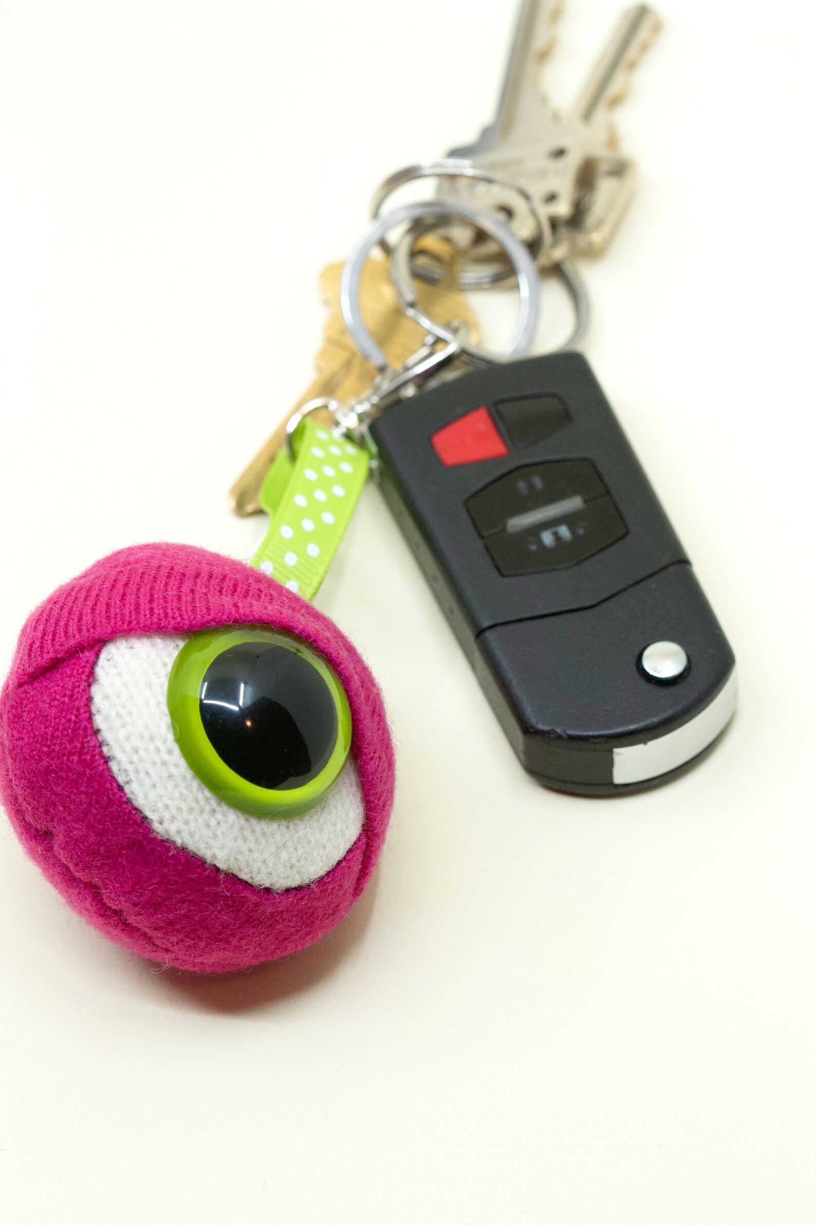 Monster Eyeball Keychain Upcycled Plush Repurposed Sweaters Etsy