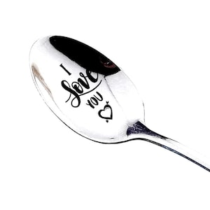 Cuchara de Café Personalizada de Acero Inoxidable – Diseño de Carta de Amor, Regalo para San Valentín, Aniversario, Recuerdo de Boda,