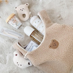 Bolsa de Mamá Personalizada de Peluche de Cordero | Bolsa de Almacenamiento Portátil | Bolso Multifuncional para Mamá Bolso Cruzado Pañalera