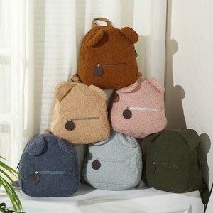 Sac à dos brodé personnalisé pour tout-petit | Sac ours en peluche léger | Sac à dos personnalisé avec prénom pour enfants, garçons, filles et femmes