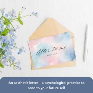 Postal de crecimiento personal con guía / Práctica de escritura psicológica / Herramienta de autorreflexión