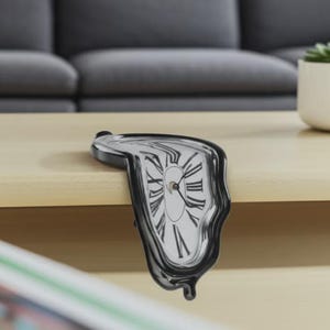 Smeltende klok in Dalí-stijl | Surrealistische plankdecoratie | Hedendaagse kunstklok | Uniek modern cadeau