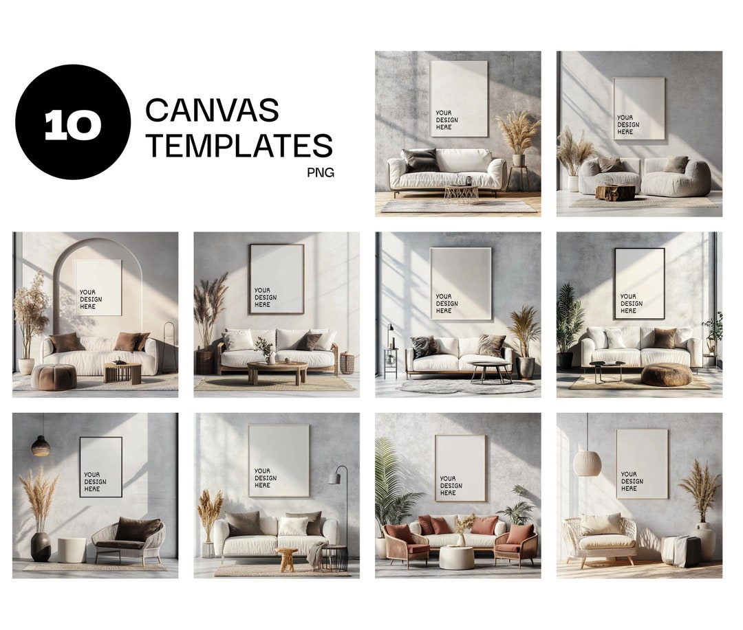 Canvas Templates, Interior PNG Templates, Mockup Canva Templates, Cozy ...