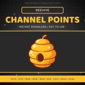Beehive Twitch Channel Point Symbol, Sub Badge, Emote - Bee Honey Discord Emote, Tracking-Assets, Gaming Emoji, Aufkleber, Loyalty Badge