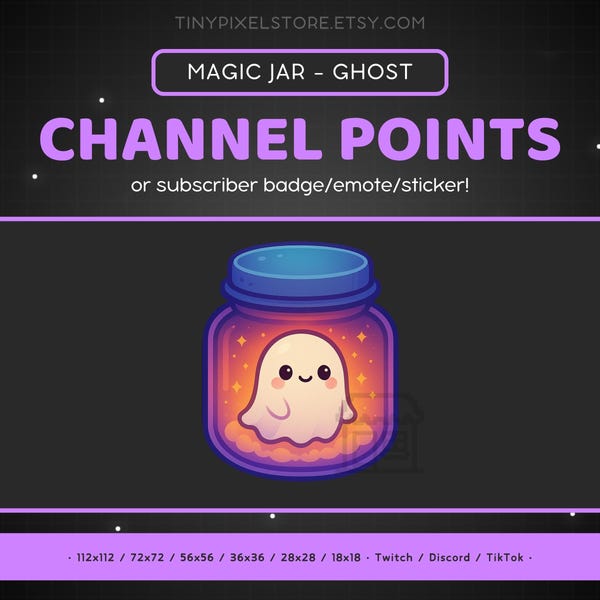 Geist Twitch Channel Point Symbol, Sub Badge, Emote - Magical Jar Discord Emoji Aufkleber, Unheimlich