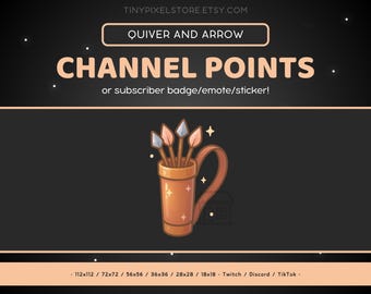 Quiver and Arrows Twitch Channel Point Icon - Sub Badge, Emote, Bow Discord Emoji, Sticker