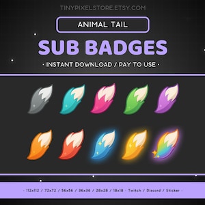 Badge secondaire Twitch queue d'animal, emote - badges mors, emote Discord, icône de canal, ressources en streaming, emoji de jeu, autocollant, badge de fidélité
