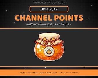Honey Jar Twitch Channel Point Icon, Sub Badge, Emote - Bee, Discord, Streaming, Emoji, Sticker