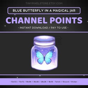 Butterfly Twitch Channel Point Icon, Sub Badge, Emote - Magical Jar Discord Emote, Streaming Assets, Gaming Emoji, Sticker, Loyalty Badge