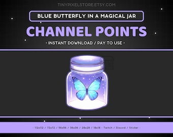 Butterfly Twitch Channel Point Icon - Sub Badge, Magical Jar Discord Emote, Gaming Sticker, Streaming