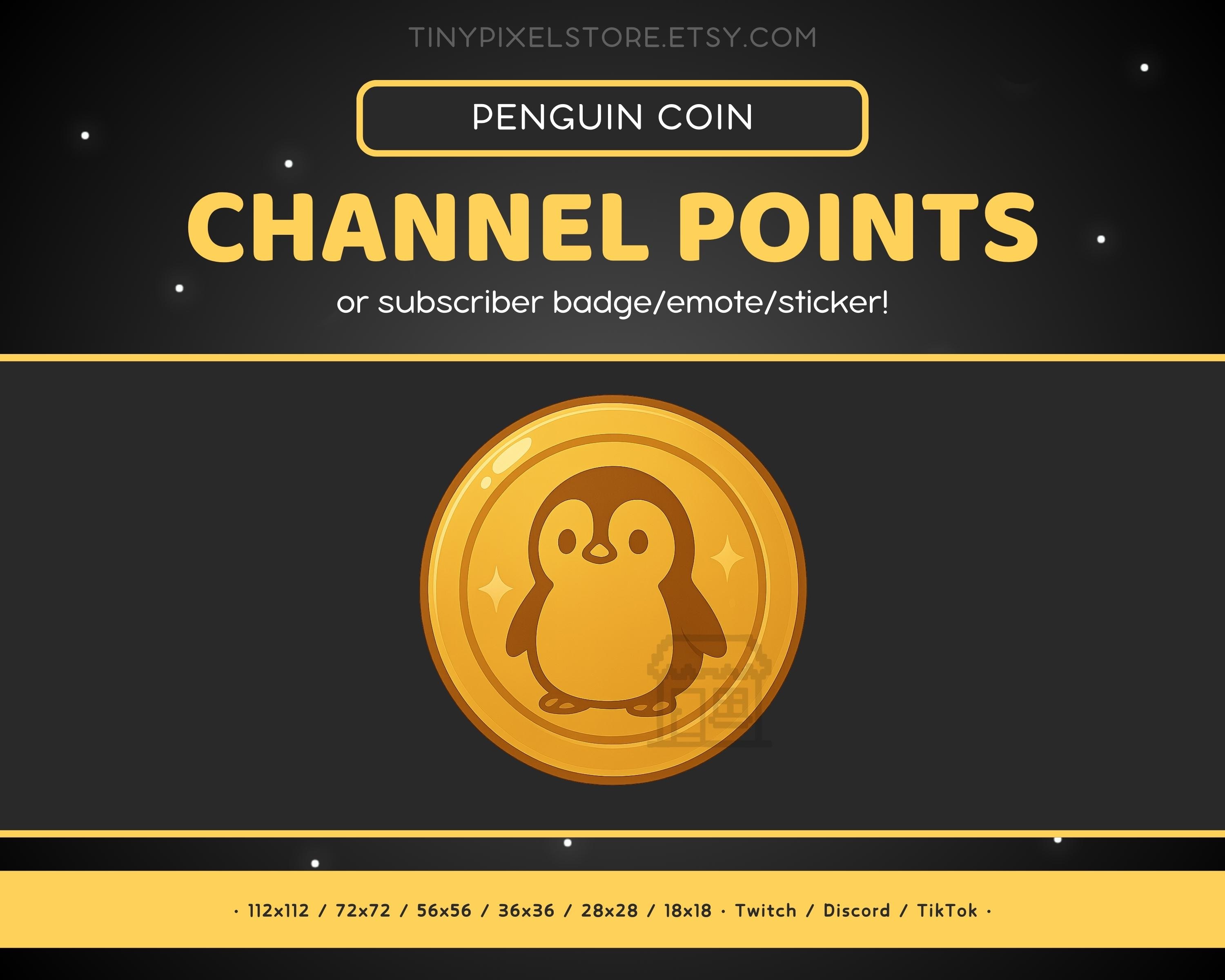 ペンギンゴールデンコインTwitchチャンネルポイントアイコン、サブバッジ、絵文字 - Discord、ストリーミング、絵文字、ステッカー -  Etsy 日本