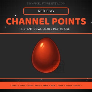 Red Egg Twitch Channel Point Icon, Sub Badge, Emote - Egg Discord Emote, Streaming Assets, Gaming, Emoji, Sticker, Loyalty Badge
