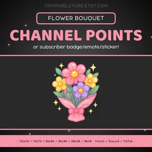 Blumenstrauß Twitch Channel Point Symbol, Sub Badge, Emote - Niedlicher Discord Emote, Gaming Gaming Emoji Aufkleber Blüte, Pflanze, Natur