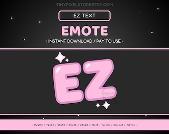 EZ Text Emote – Pink Pastel Reaction, Twitch/Discord (Digital Download)