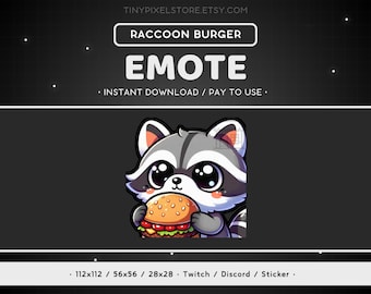 Emote de hamburguesa de mapache: un recurso divertido para streaming en Twitch y Discord