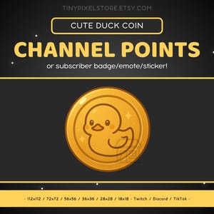 Baby Ente Goldene Münze Twitch Channel Point Symbol, Sub Abzeichen, Emote - Süßer Discord Emote, Gaming Gaming Emoji Aufkleber, Loyalitätsabzeichen